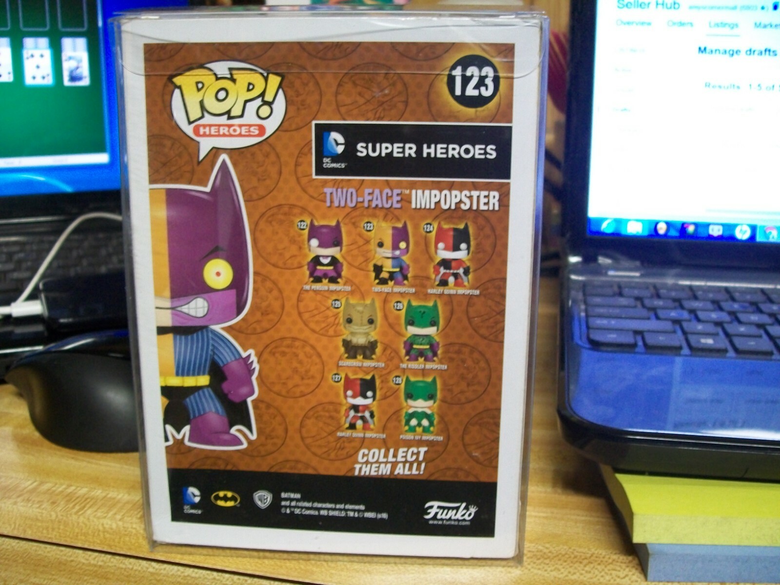 POP HEROES TWO-FACE IMPOSTER #123 BATMAN DC COMICS in Protective Case