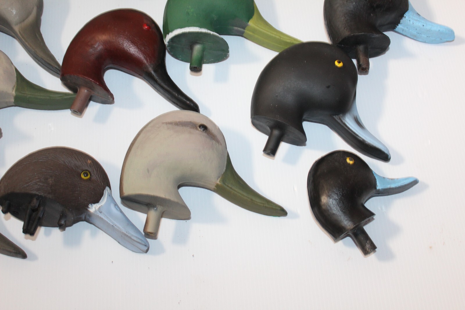 Vtg Asst Lot of Herters Duck Decoy Heads Mallard, Scaup, Canvasback