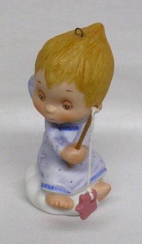 Hallmark Christmas Ornament Betsey Clark 1983 Porcelain Angel Fishing for Stars - Picture 7 of 11