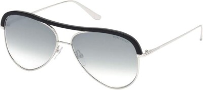 Tom Ford Sonnenbrille Sabine FT0606S 18B schwarz & silber verspiegelte Gläser 60-14-145