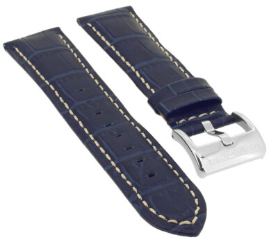 Candino Watches   Uhrenarmband 23mm blau Krokoprägung Leder   C4372