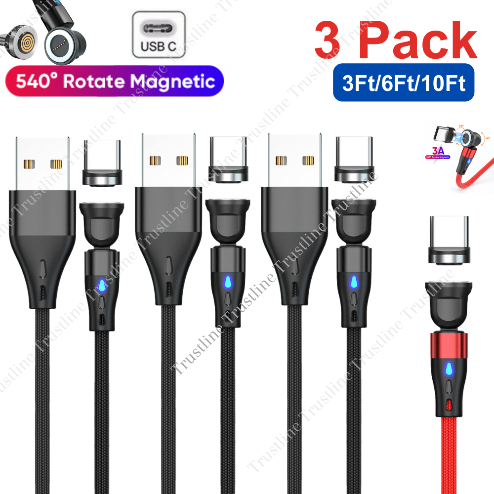 USB C 540° Magnetic Charger Charging Cable Type C For Samsung Android  iPhone 15