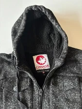 Canada Weather Gear Zip Up Hoodie Mens Large Sherpa Lined Heather Gray Jacket