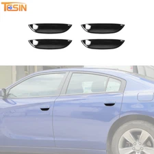 4PCS Black Exterior Door Handle Bowl Cover Trim Fit for Dodge Charger 2011-2023