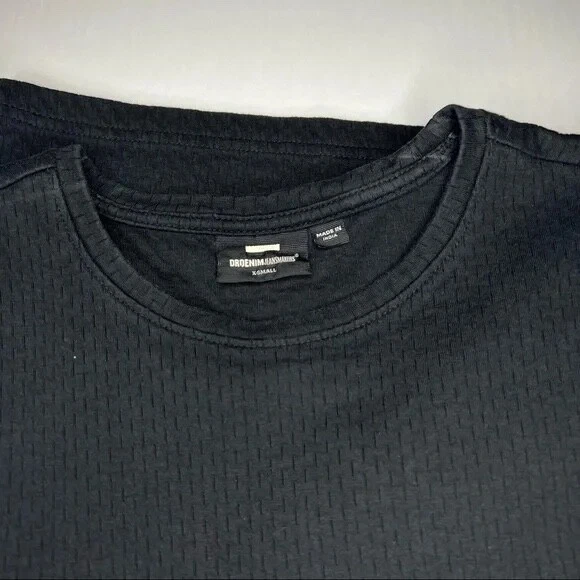 Camiseta negra gruesa talla grande talla XS textura unisex de ASOS Dr. Denim Patrick Foto 2 de 4