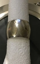 VINTAGE FINE 950 STERLING SILVER GOLD PLATE JAPANESE KOKESHI NAPKIN RING