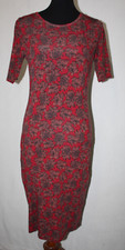 Lularoe Sz S Burgundy Brown Floral Knit Julia Dress