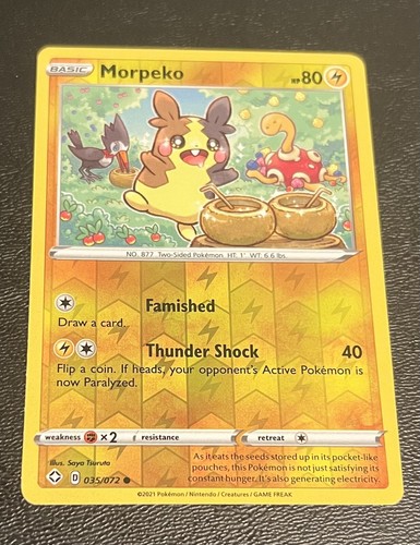 Pokemon Carta Singola Morpeko 035/072, Set Shining Fates, Collezionabile, Multicolore - 3