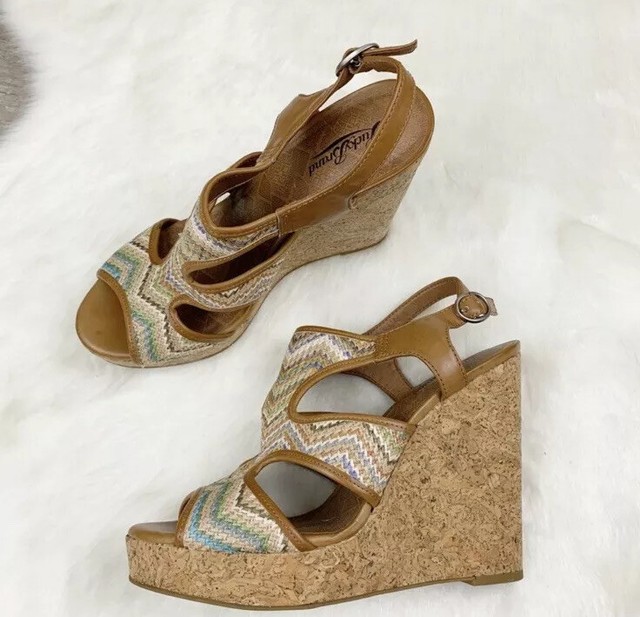 Lucky Brand Platform Wedge Sandals Cork Heels Size 10 | eBay