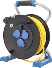 Kabeltrommel Außen 40m Panzerkabel Verlängerungskabel Stromkabel Gelb 230V IP44 