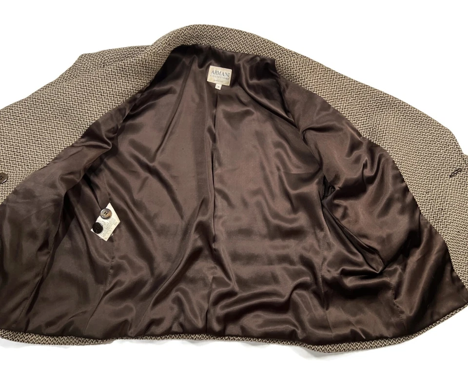 Blazer Armani Collezioni Mezcla Lana Mujer 16 Doble Pecho Italia Chaqueta Foto 3 de 4