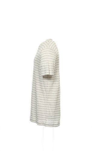 Theory Men's Micro Striped Linen Short Sleeve T-Shirt (Small, Light Plaster) $95 - Picture 2 of 5