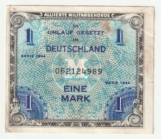 1 Mark 1944 Alliierten Militärbehörde. US Druck.