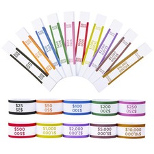 1000 Pcs Self Adhesive Money Bands Bill Wrappers Currency Straps for Banks