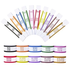 1000 Pcs Self Adhesive Money Bands Bill Wrappers Currency Straps for Banks