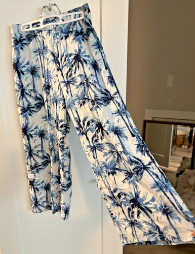 After Shock London Palazzo Pants Women's Tropical Print-Beach, Vacation Size M