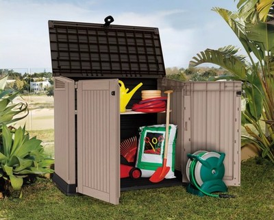 Keter Aufbewahrungsbox Store it out Midi -  beige Geräteschrank Gartenschrank