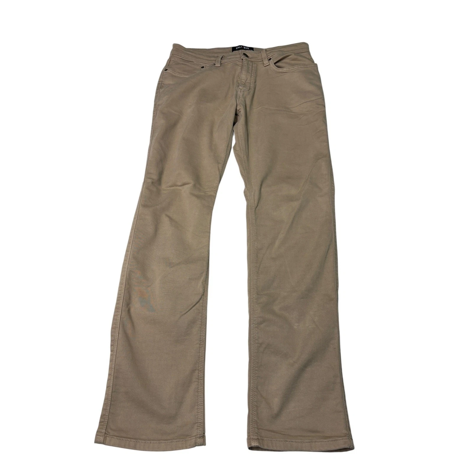 DU/ER N2X Relaxed Taper Pants Khaki Tan Mens 34x32 MFNR1002 Performance Stretch