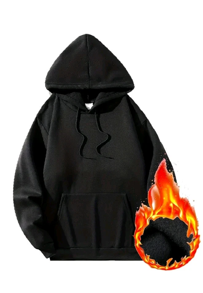 Blank Fleece Lined Hoodie With Kangaroo Packet And Drawer String Lover Gift...