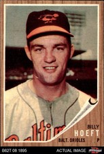 1962 Topps #134 Billy Hoeft Green Sky - Green Tint Orioles RARE VARIATION 7 - NM