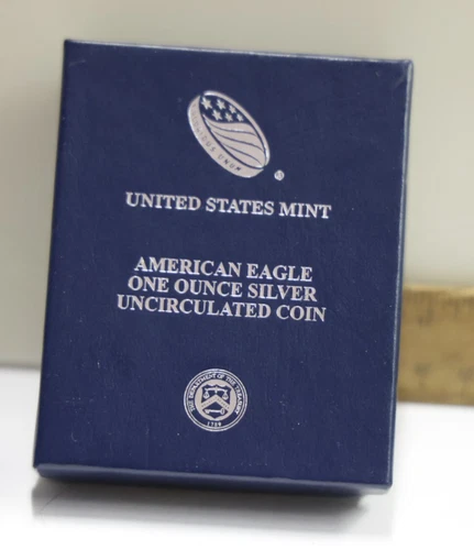 2015 W (Burnished) Unc US Silver Eagle Original Box No COA
