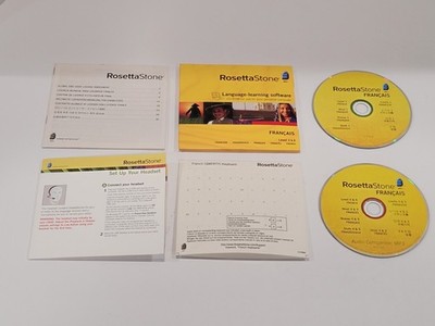 ROSETTA STONE French Levels 1 2 4 5 PC CD-ROM & Keyboard Stickers W/ Booklet