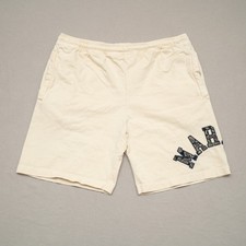 Chinatown Market Rug Dealer Throwback Arc Shorts Cream Size L Tie Waist 34x6.5