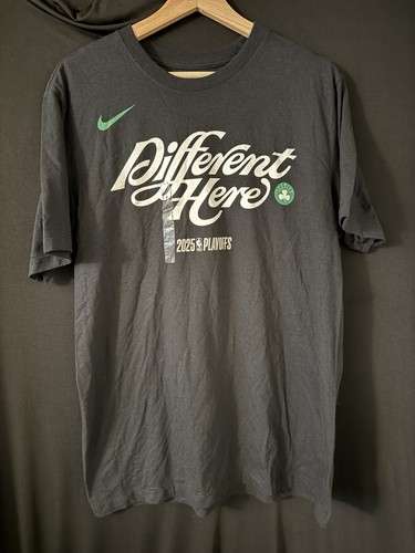 Nike Boston Celtics 2025 NBA Playoffs "Different Here" t-shirt Size Medium