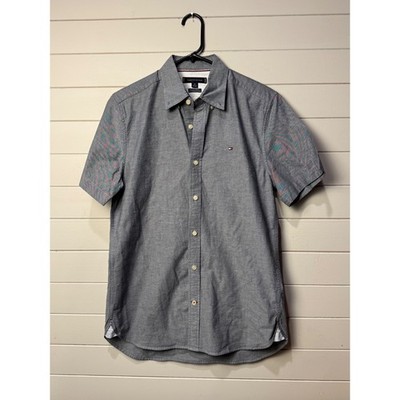 New! Tommy Hilfiger Lightweight Denim Short Sleeve Button Up Shirt Small