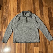Patagonia Better Sweater Quarter-Zip Fleece Gray Pullover Mens Size XL EUC