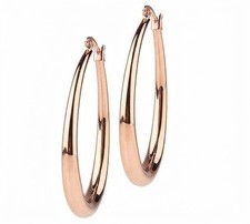 QVC Joan Rivers Elliptical Chic Rosetone Hoop Earrings