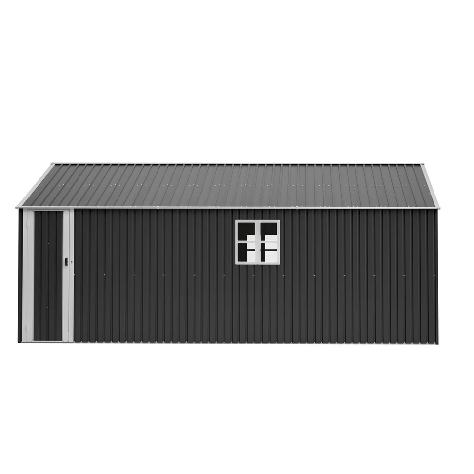 12x20FT Heavy Duty Metal Storage Shed Garden Tool Shed Car Shelter w/Door Window - Image 3 of 4