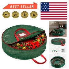 Elegant Water-Resistant 36 Inch Christmas Wreath Storage Bag - Dual Zipper ...