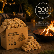 Fire Lighters for Woodburners Natural Firelighters Large Box  Pack Of 200