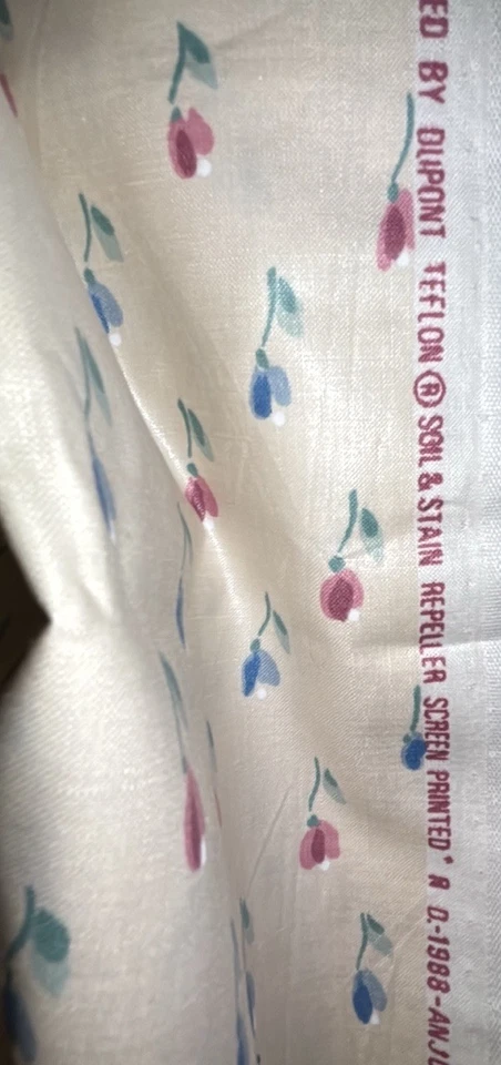 复古 Stanley King Studio 装饰织物花卉 Dupont Teflon 4.25 码 X 52 英寸 — 第 2/3 张图片