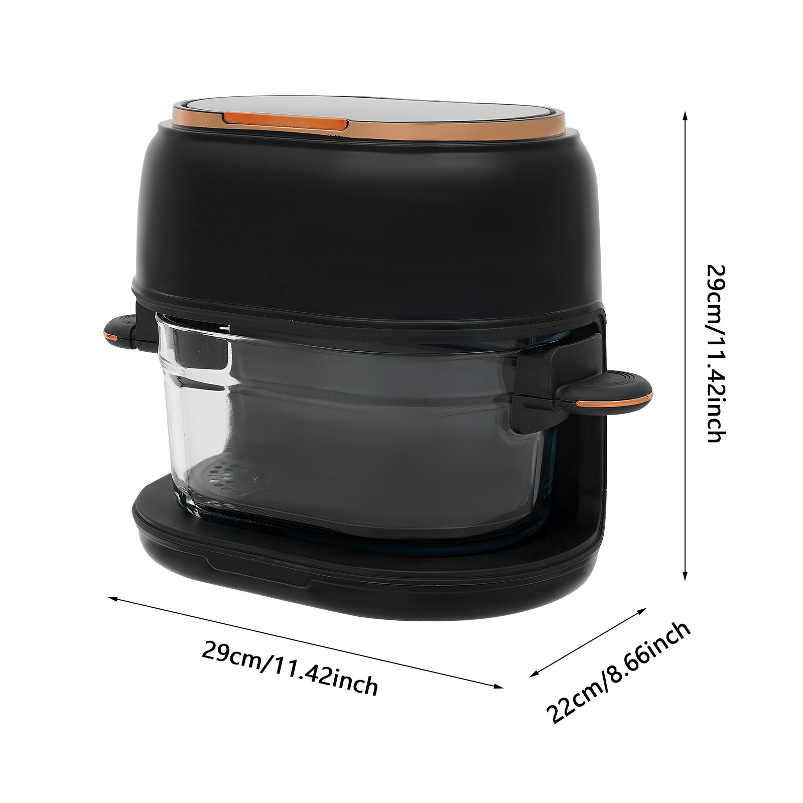 Friggitrice ad Aria Calda Nera 1350 W Friggitrice ad Aria Calda con Touch Screen con Touchscreen foto 3