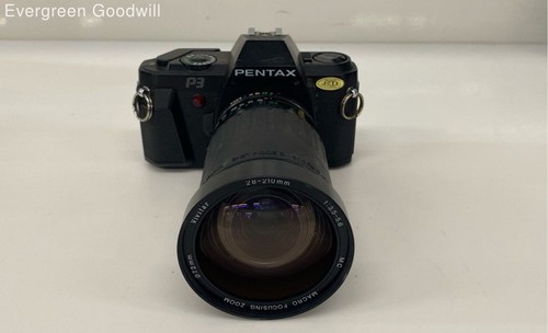 Pentax P3 35mm SLR Camera with 28-210mm Zoom Lens Untested