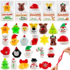 Christmas Mochi Squishy Toys 24 Pack with Gift Card, Mini Squishy Toys, Chris...