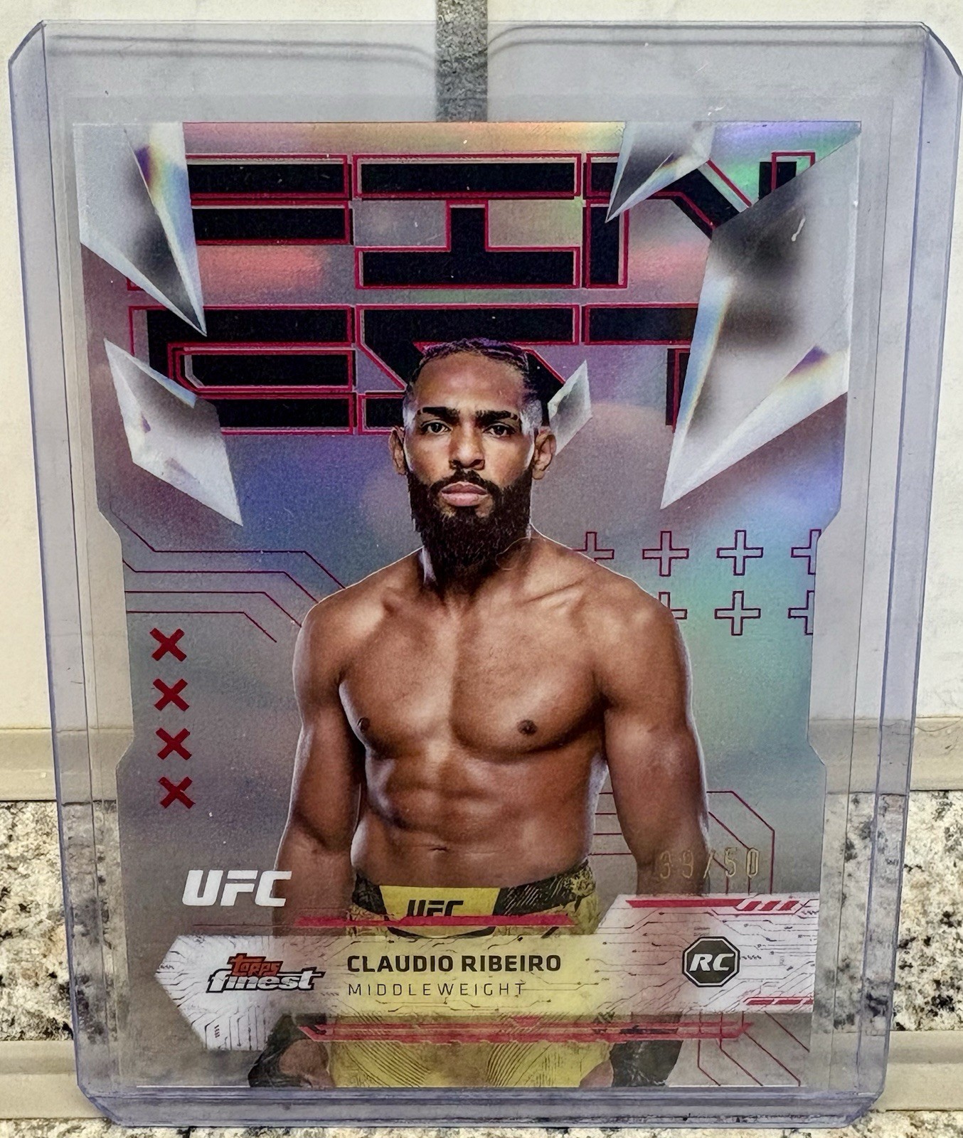 2025 Topps UFC Finest Claudio Ribeiro Die-Cut Refractor /50 #186 RC