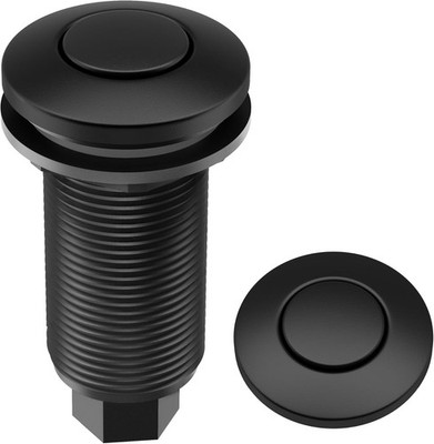 Garbage Disposal Air Switch Kit in Matte Black with Push Button, AC Adapter, Pow