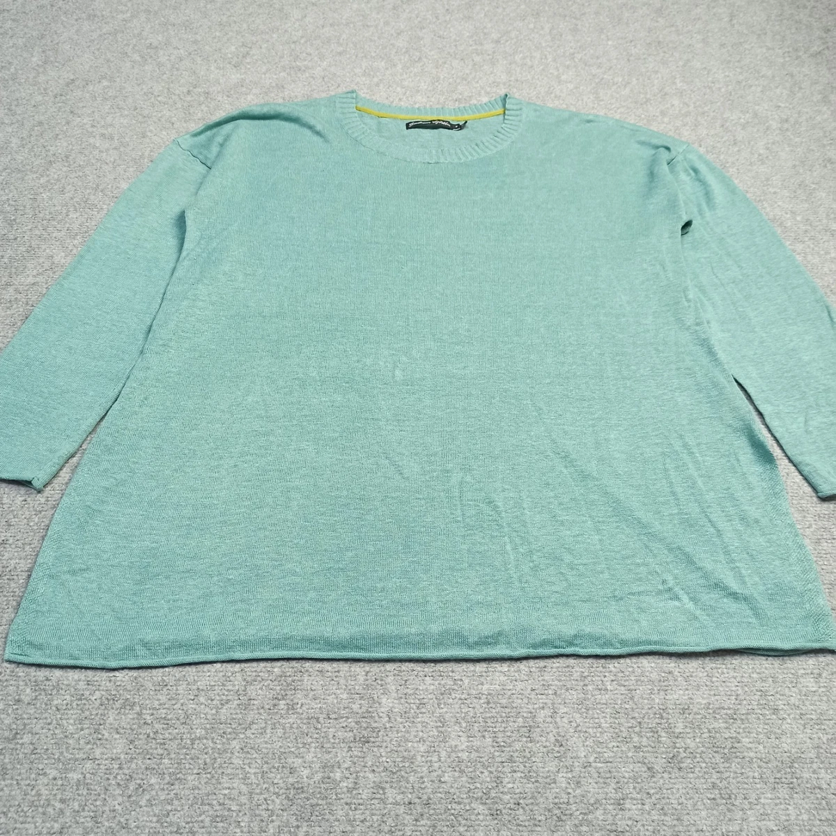 Pull Why Not Léger Rose, Lin Et Coton, Manches Longues Avec Coudes Blancs, Taille Unique