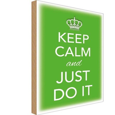 Holzschild 18x12 cm Keep Calm and just do it Deko Geschenk Holz Schild