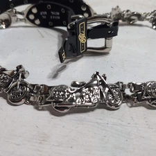 Leather Studded Biker Belt Motorcycle Concho Emblem XL