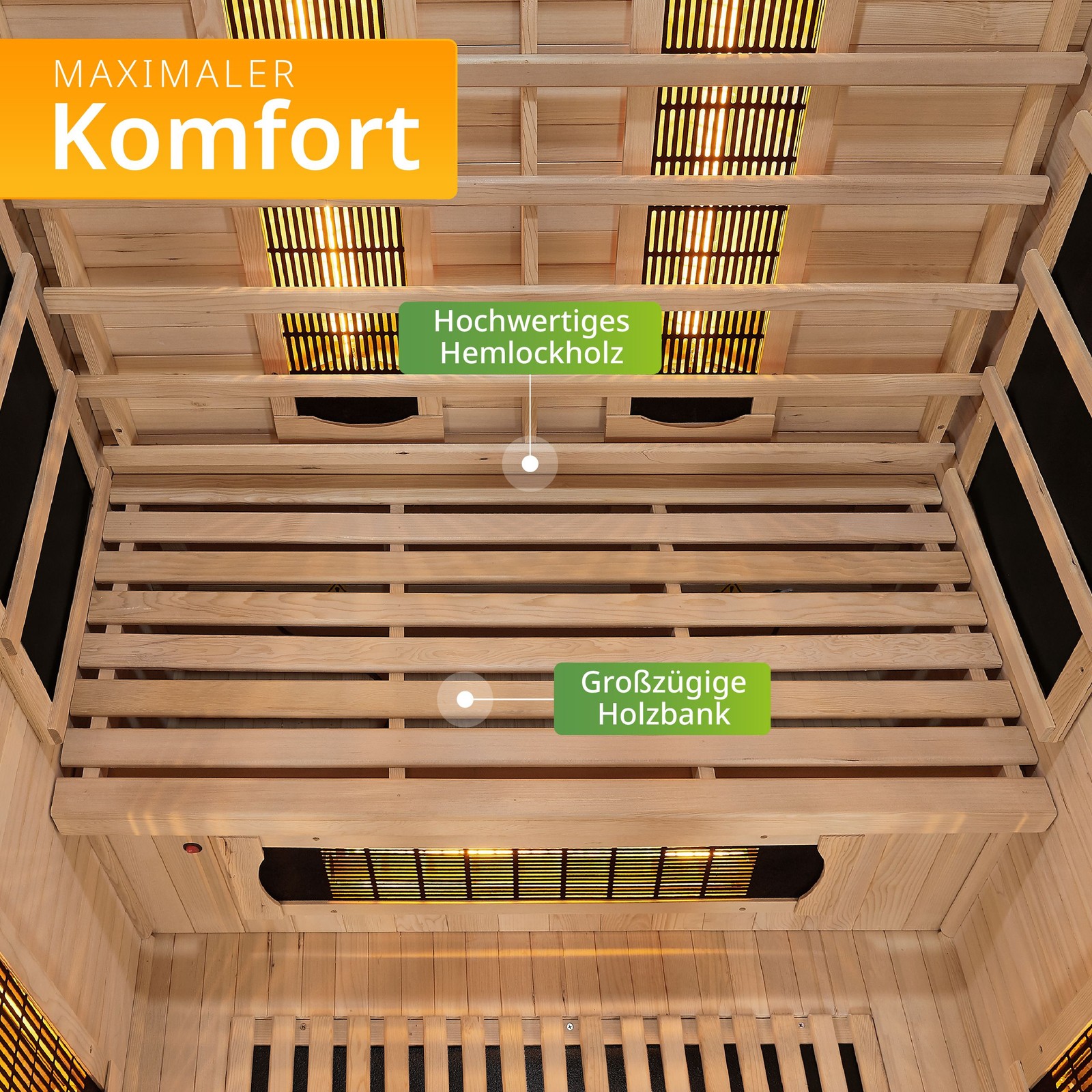 Infrarotkabine Infrarotsauna 2 Personen Dual Vollspektrumstrahler Artsauna®