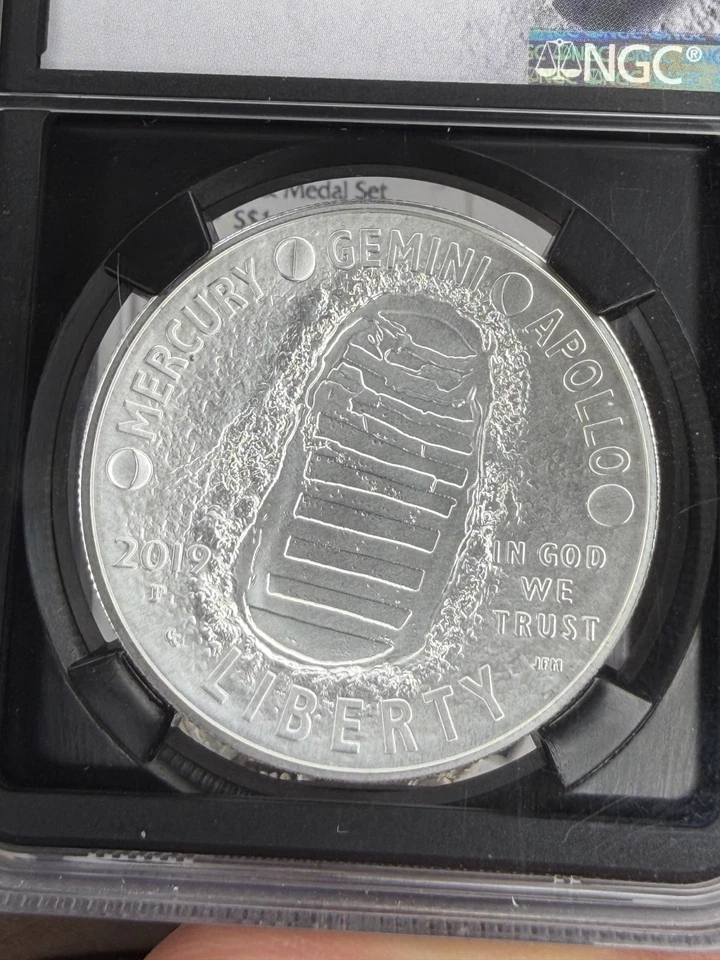 2019 P $1 Apollo 11 50th Anniversary Silver Dollar NGC MS 70 Early Releases 999 - Image 3 of 4