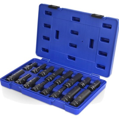 Lug Nut Key Set, 16 Pieces SAE & Metric Wheel Lock Removal Tool Kit, Cr-Mo Steel