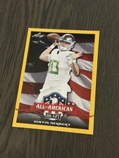 2020 Leaf Draft All-American Gold #63 JUSTIN HERBERT Football Card Rookie RC. rookie card picture