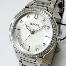 New [Luxury Watch Bulova] Bulova Ladies Crystal Analog Watch