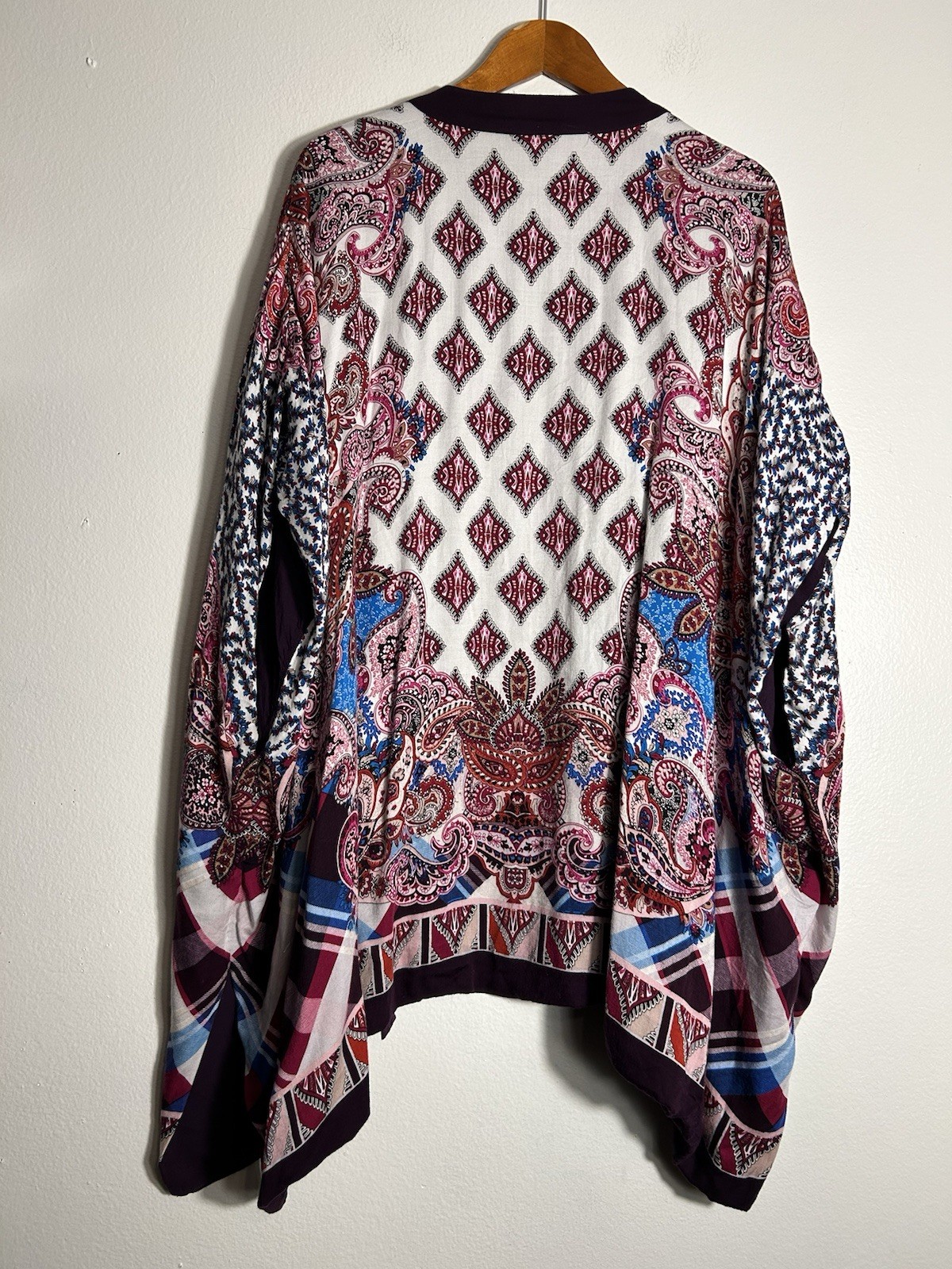 CHICO'S Multicolor Patchwork Print Open Front Car… - image 9