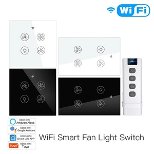 WiFi RF Smart Ventilateur de plafond Light Wall Switch Smart Life/Tuya APP Heureur à distance